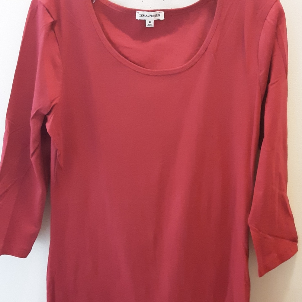 Zenana Cotton Scoop  Neck Midi  Dress Size